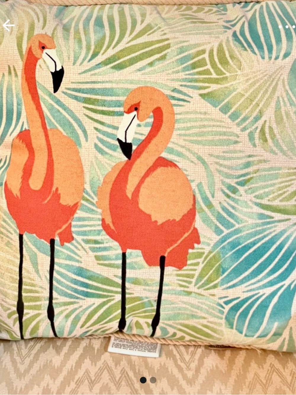 Coral Turquoise & Green Flamingo Decorative Throw Pillow by Allen & Roth